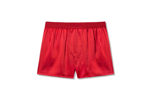 Men's Silk Boxer Shorts in Red