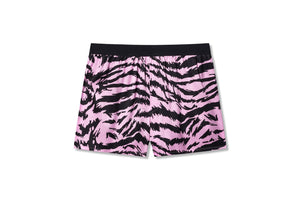 Open image in slideshow, Men&#39;s Printed Silk Boxer Shorts in Pink Tiger Stripe
