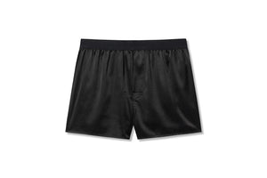 Men's Silk Boxer Shorts in Black