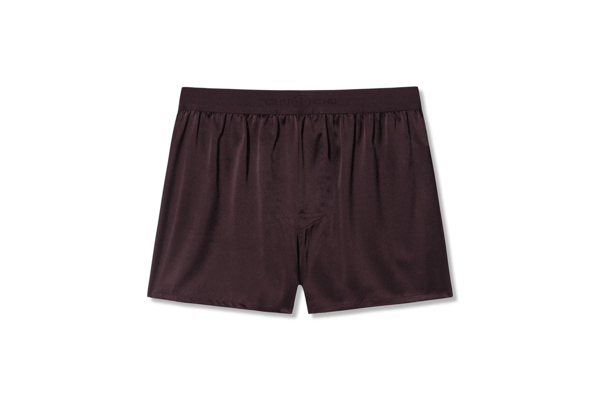 Men's Silk Boxer Shorts in Brown CHUOCHU